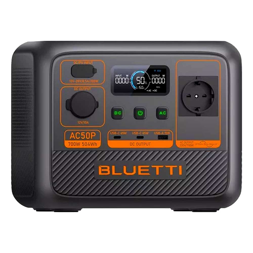 Estación de Energía Portátil Bluetti AC50P | 700W 504Wh | LiFePO4 con Power Lifting 1200W y Carga Turbo