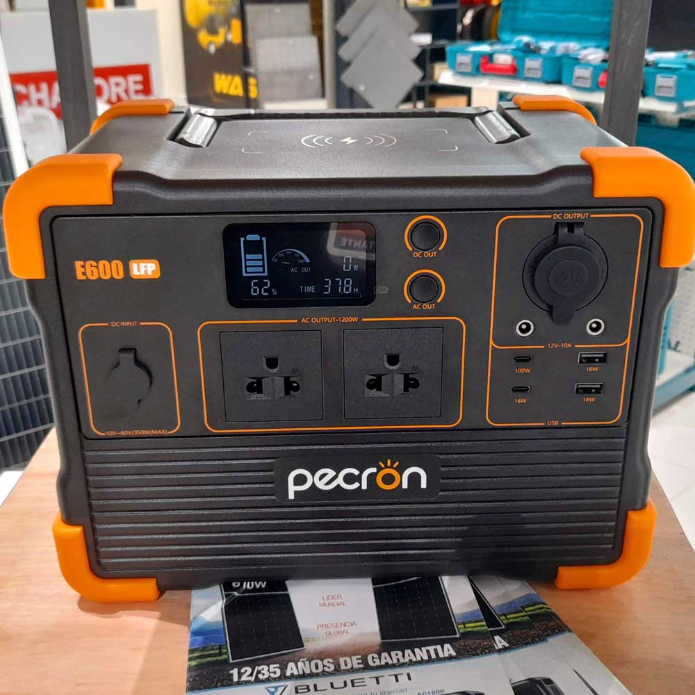 Estacion de Energia PECRON E600LFP | 1200W 614Wh LiFePO | Carga Rapida 2.2h con 11 Puertos y App - Imagen 6
