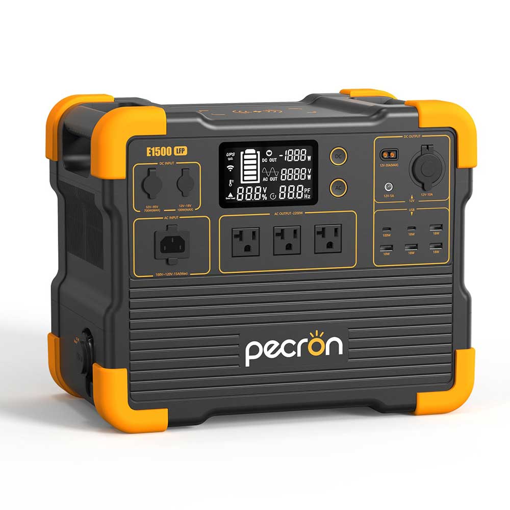 Estación de Energia PECRON E1500LFP | 2200W 1536Wh LiFePO | Expandible a 7680Wh con Carga Ultra Rapida