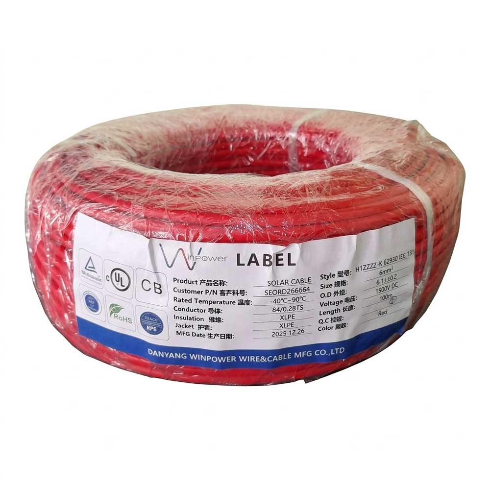 Cable Solar Fotovoltaico 6mm ROJO Doble Aislamiento y Resistente UV