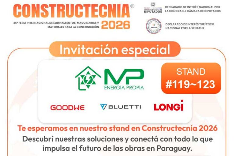 Visitá a MP Energía Propia en Constructecnia 2026 – Del 21 al 24 de mayo en la Conmebol